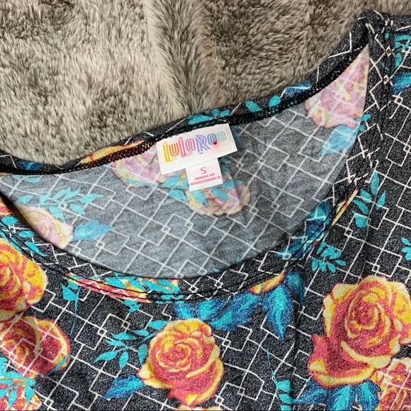 LuLaRoe Julia Dress Rose Print - Picture 3 of 5